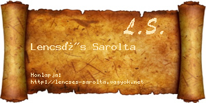 Lencsés Sarolta névjegykártya