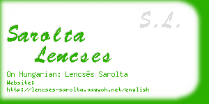 sarolta lencses business card