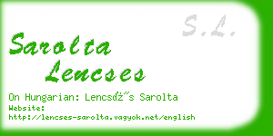 sarolta lencses business card